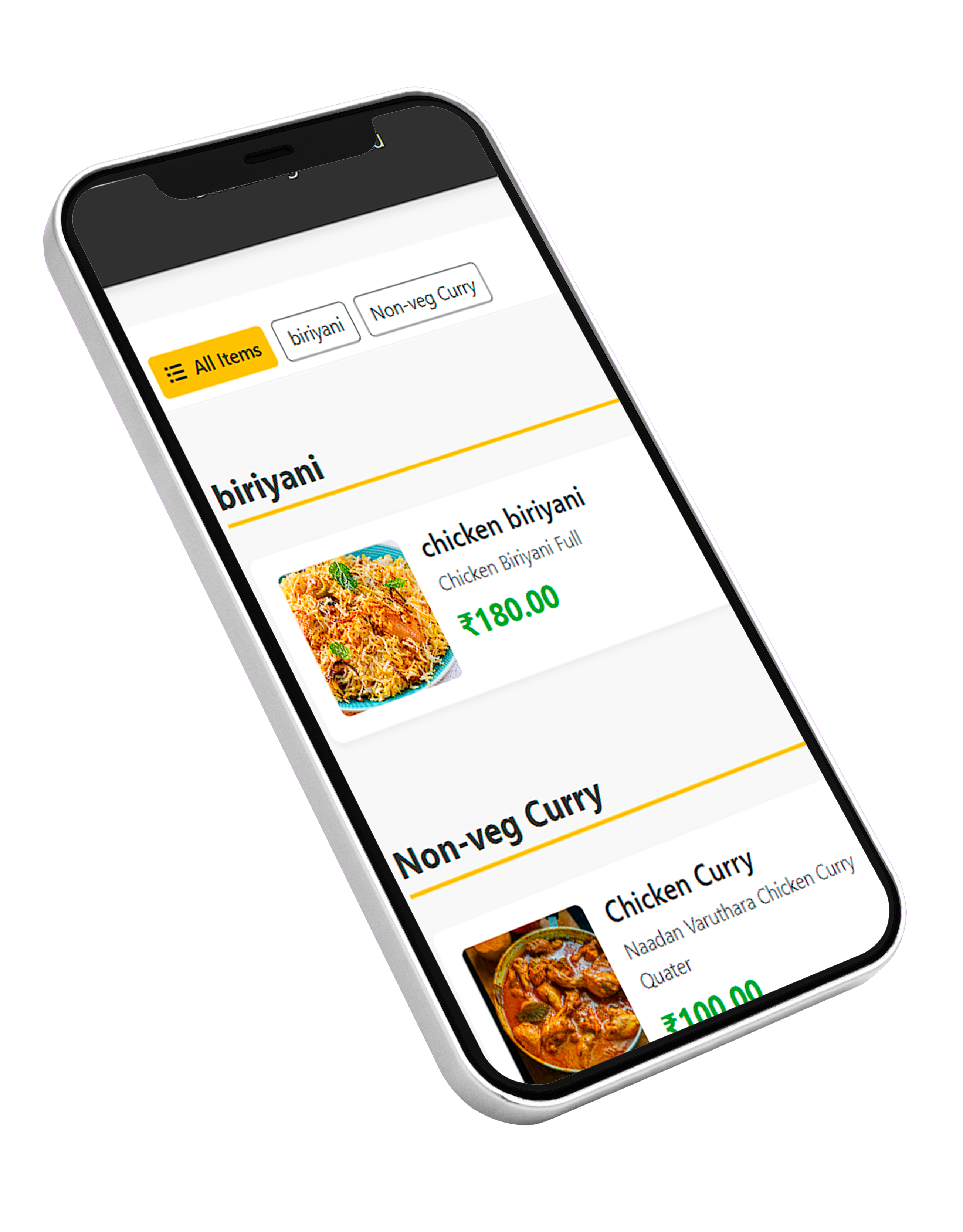 DineDigital Digital Menu Mockup